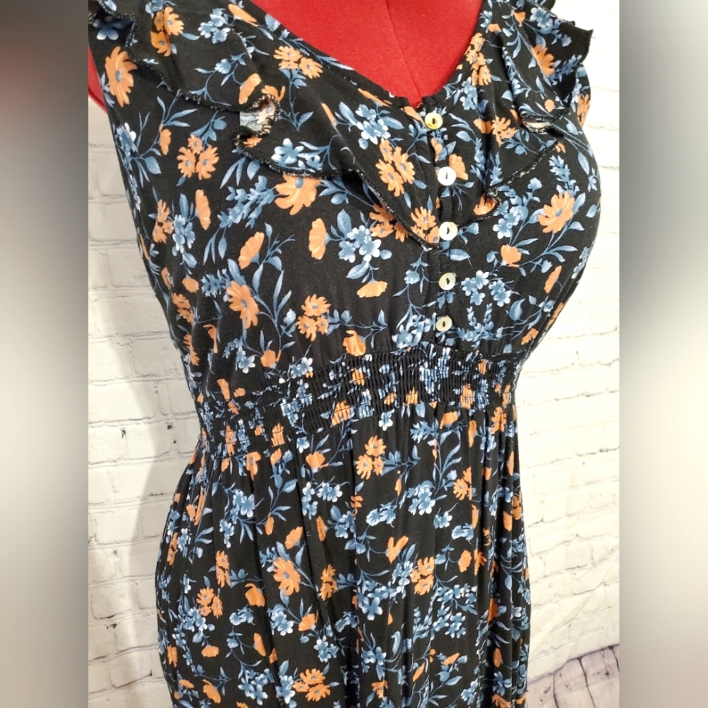 Flower flounce collar dress